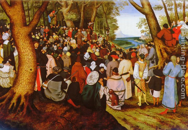 A LandScape With Saint John The Baptist Preaching painting - Pieter the Younger Brueghel A LandScape With Saint John The Baptist Preaching art painting